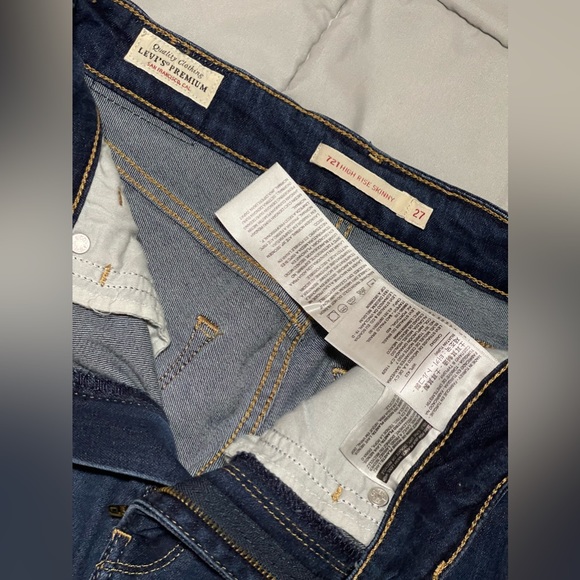 Levi's 721 High Rise Skinny Slim Fit Stretch Denim Jeans Black - 27 - Picture 3 of 4